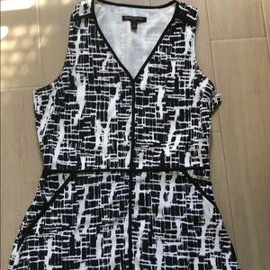 Black white print maxi dress